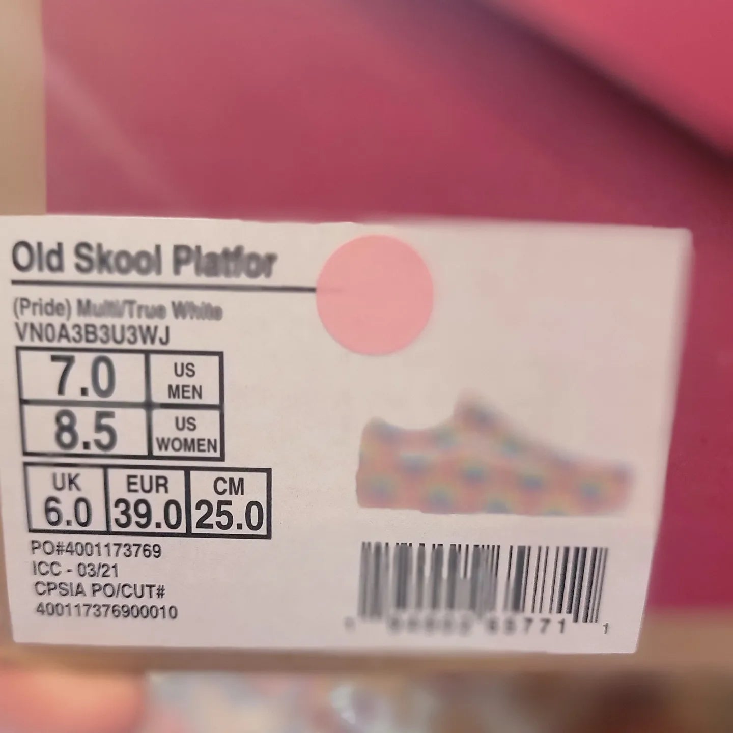 NIB Old Skool Platform Pride Vans